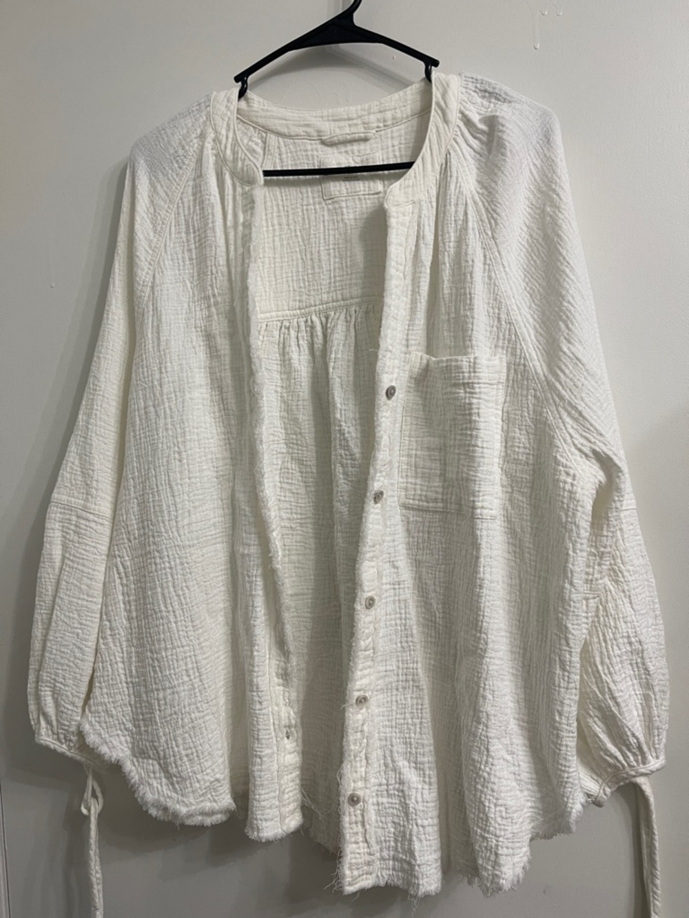 aerie White Daybreak coverup shirt
